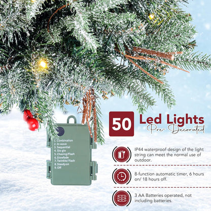 2 pack 30 inch Prelit Flocked Christmas Trees