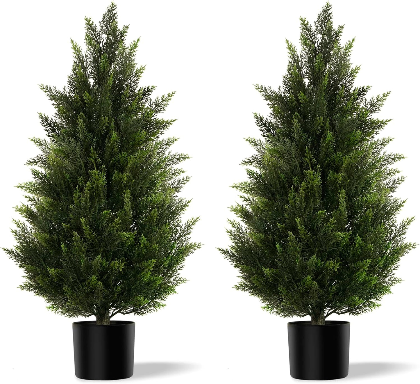2 pack 3 ft Artificial Cedar Topiary Trees