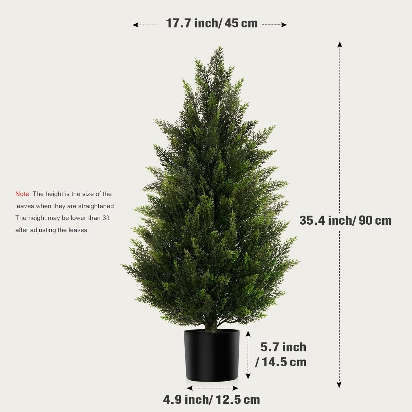 2 pack 3 ft Artificial Cedar Topiary Trees