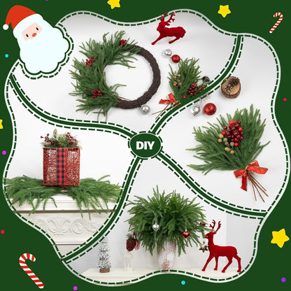 12 pcs 18 inch Real Touch Norfolk Pine