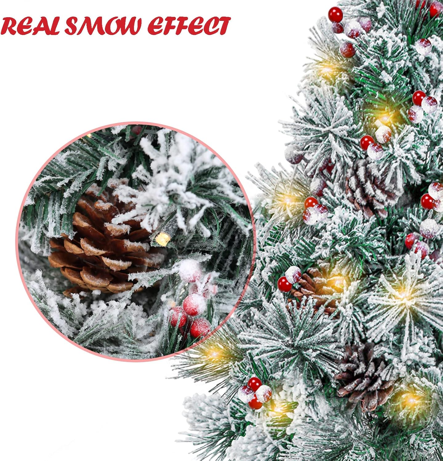 2 pack 2.5 ft Prelit Flocked Christmas Trees