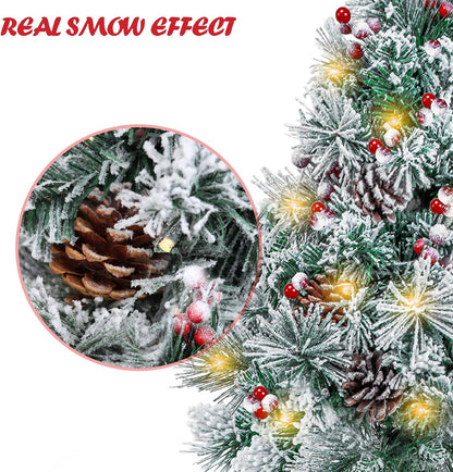 2 pack 2.5 ft Prelit Flocked Christmas Trees