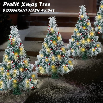 2 pack 2.5 ft Prelit Flocked Christmas Trees