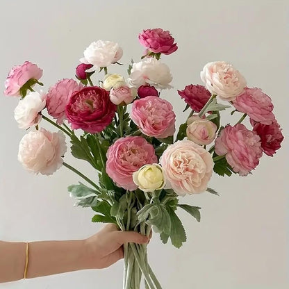 4 pcs Artificial Austin Rose Bouquet Set Dried