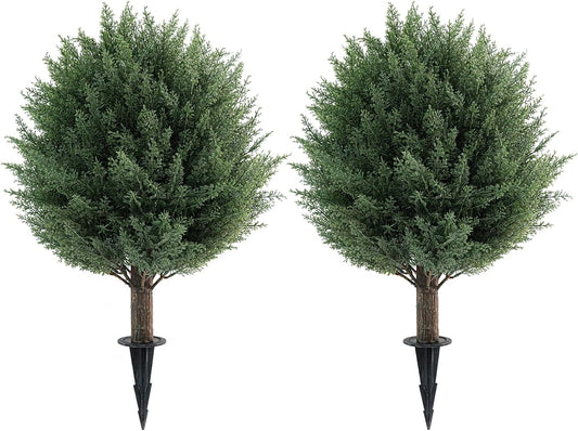2 pack 21 inch Artificial Cedar Topiary Ball