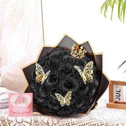 24 Pcs DIY Glitter Roses Bouquet Valentine Gift