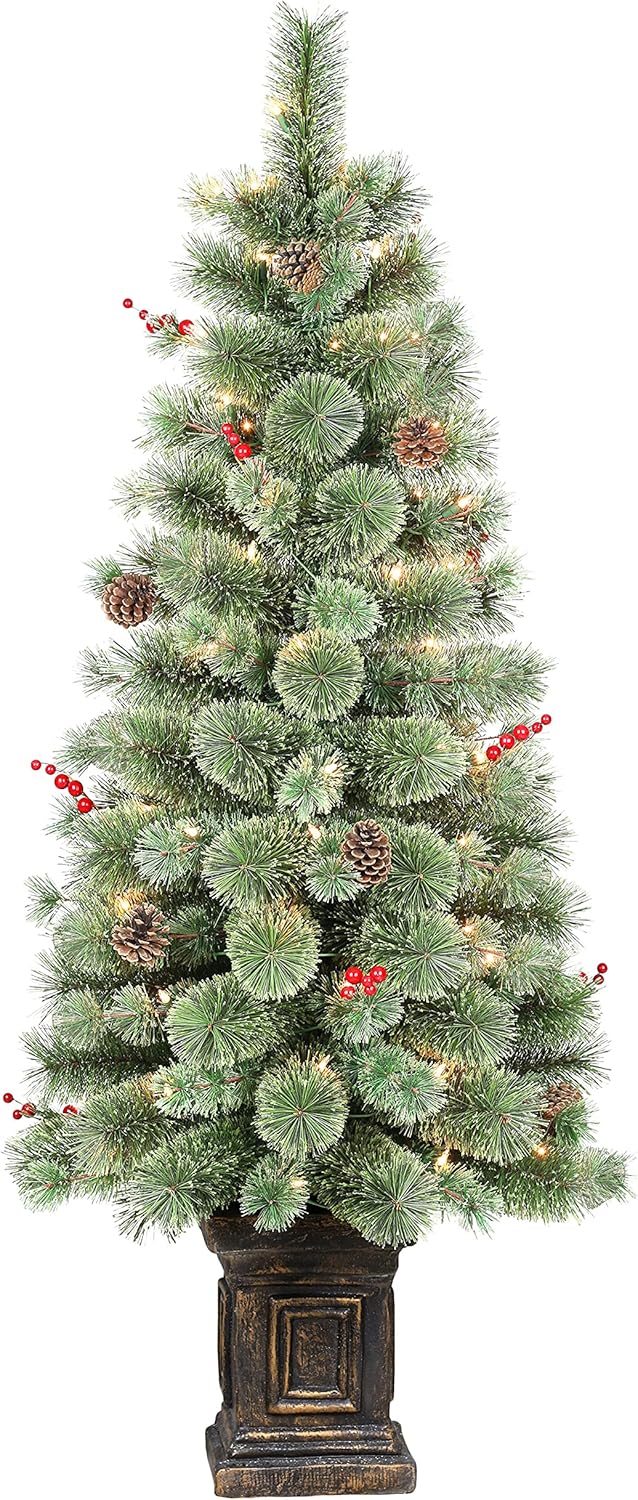 4.5 ft Prelit Artificial Christmas Tree Led Holiday