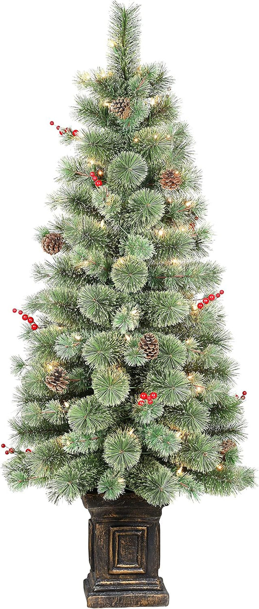 4.5 ft Prelit Artificial Christmas Tree Led Holiday