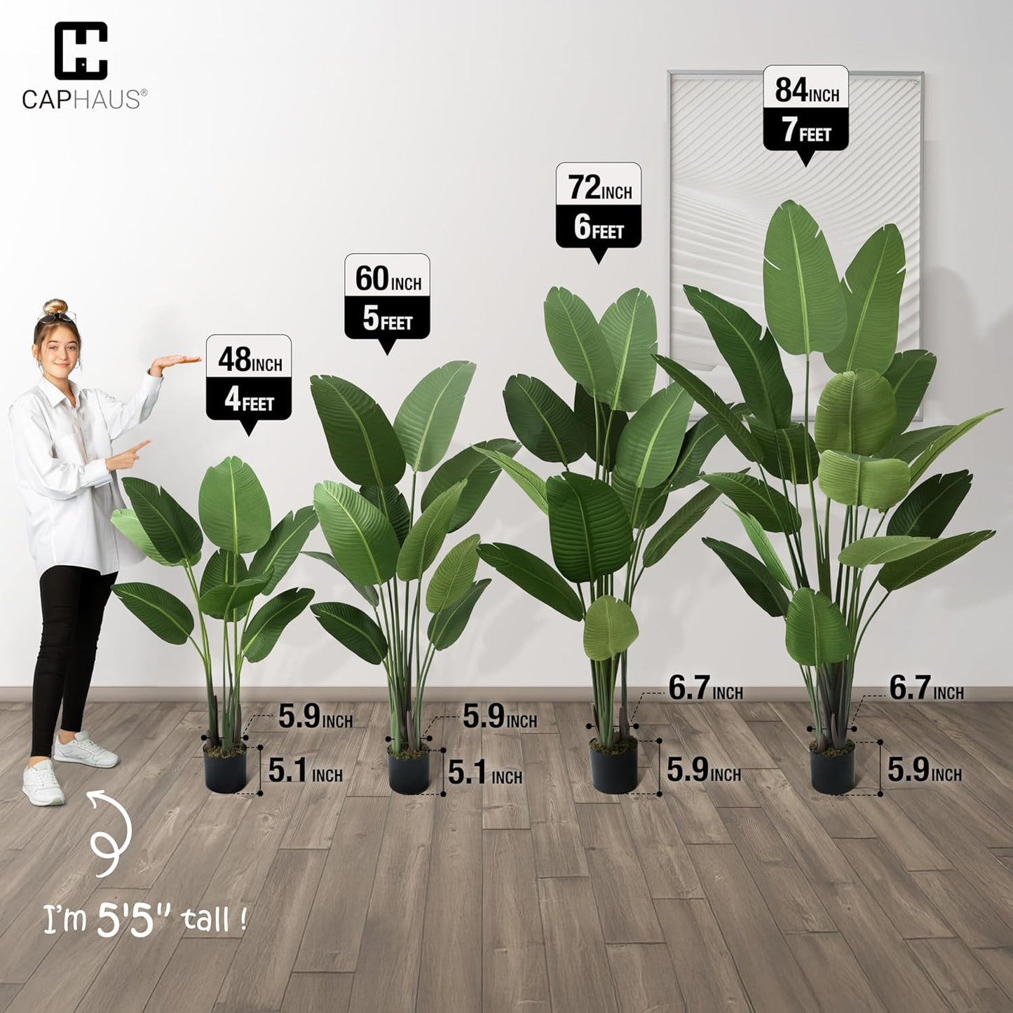 5 ft Artificial Bird Paradise Tree Resistant UV