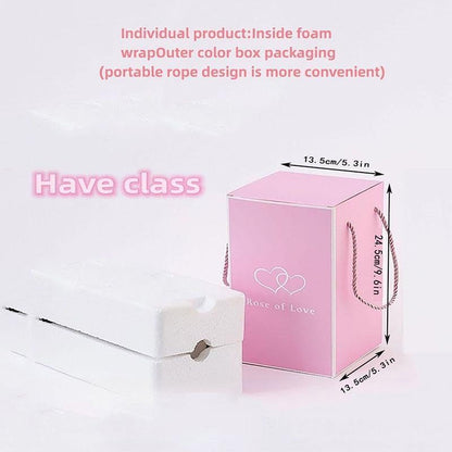 Led Artificial Rose Bouquet Glass Box Eternal Flower