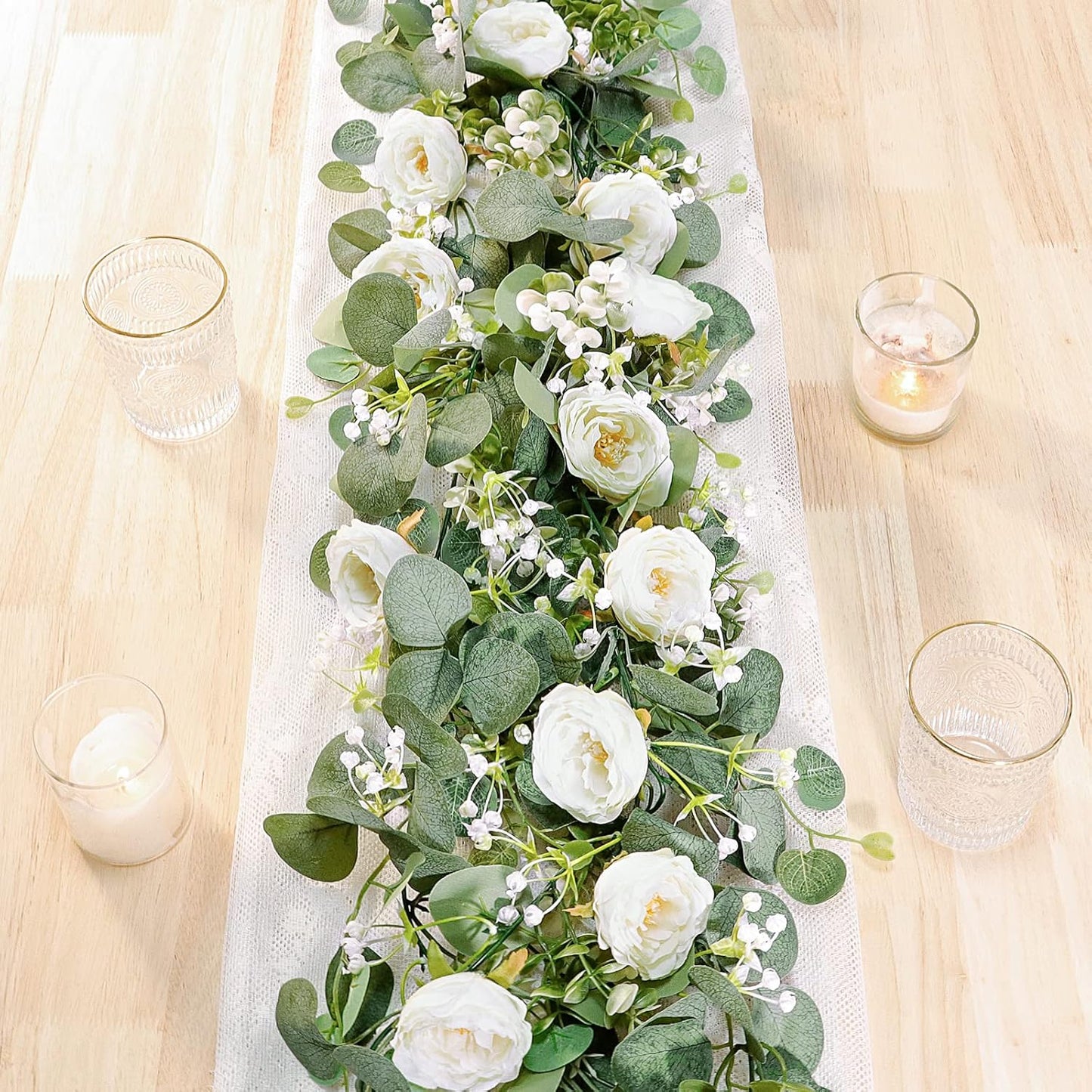 2 pack 13 ft Artificial Eucalyptus Garland Outdoor
