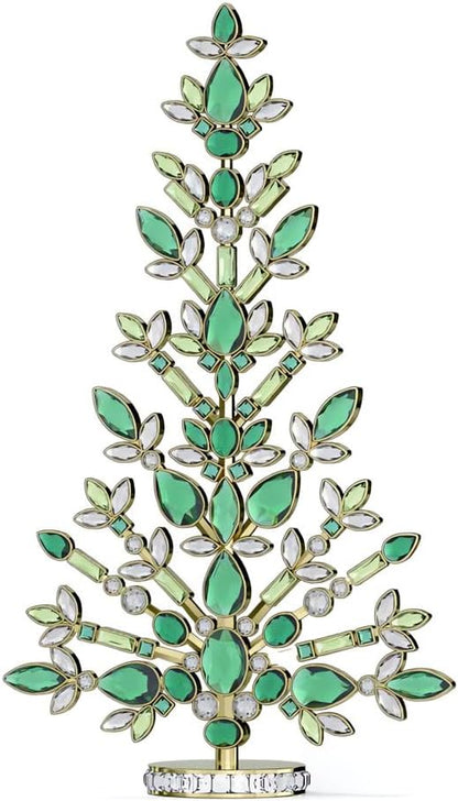 Green Holiday Tree Ornament Crystals Gold Christmas Decor