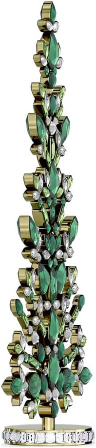 Green Holiday Tree Ornament Crystals Gold Christmas Decor