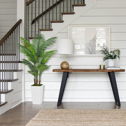 5 ft Artificial Palm Tree White Planter Trees