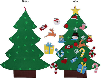 3 ft Diy Felt Christmas Tree Set Glitter