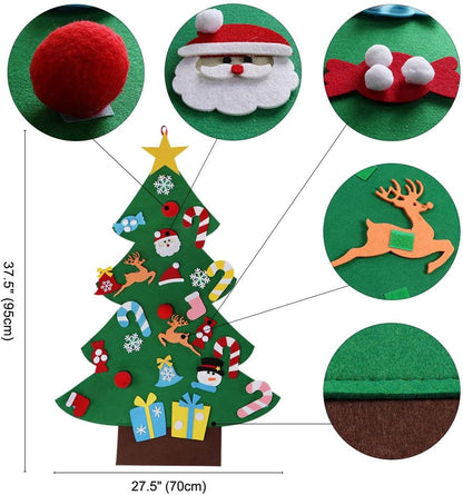 3 ft Diy Felt Christmas Tree Set Glitter