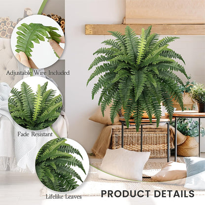 UV Resistant Artificial Boston Fern Dried Indoor Plants