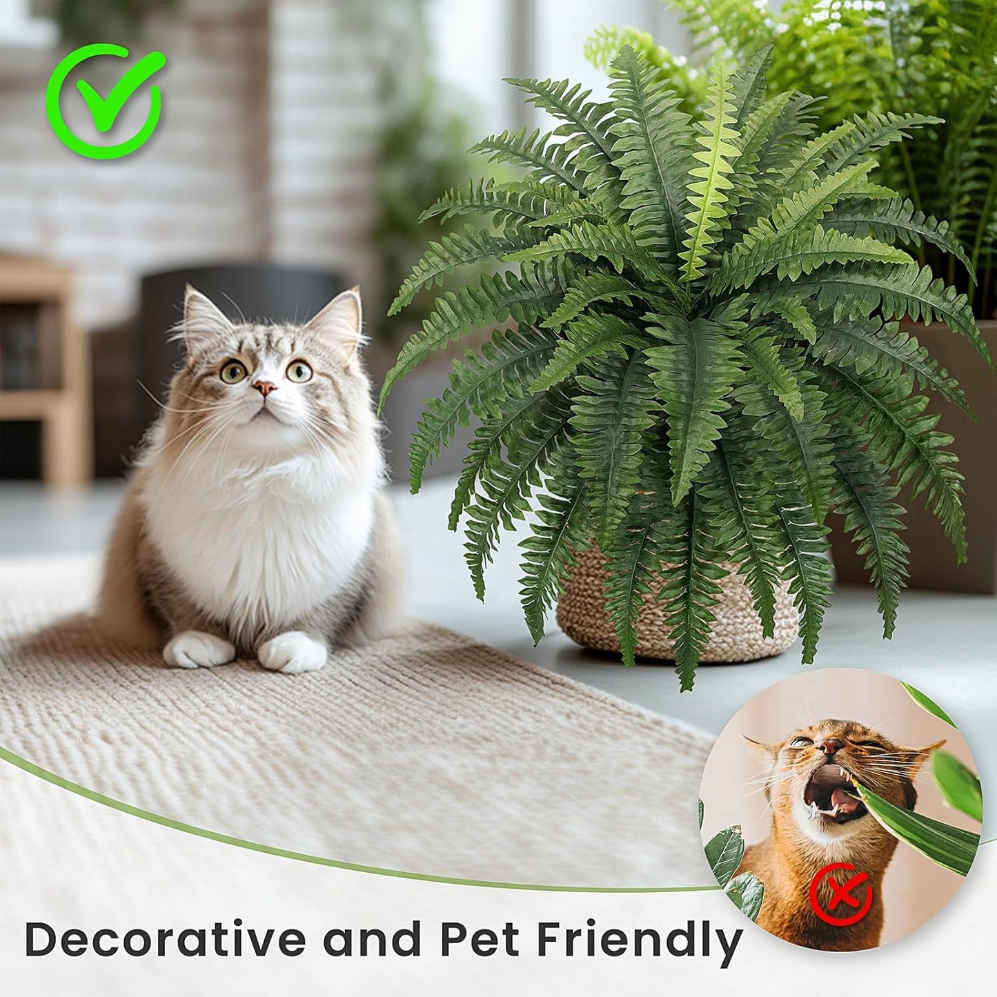 UV Resistant Artificial Boston Fern Dried Indoor Plants