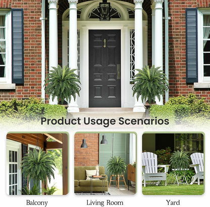 UV Resistant Artificial Boston Fern Dried Indoor Plants