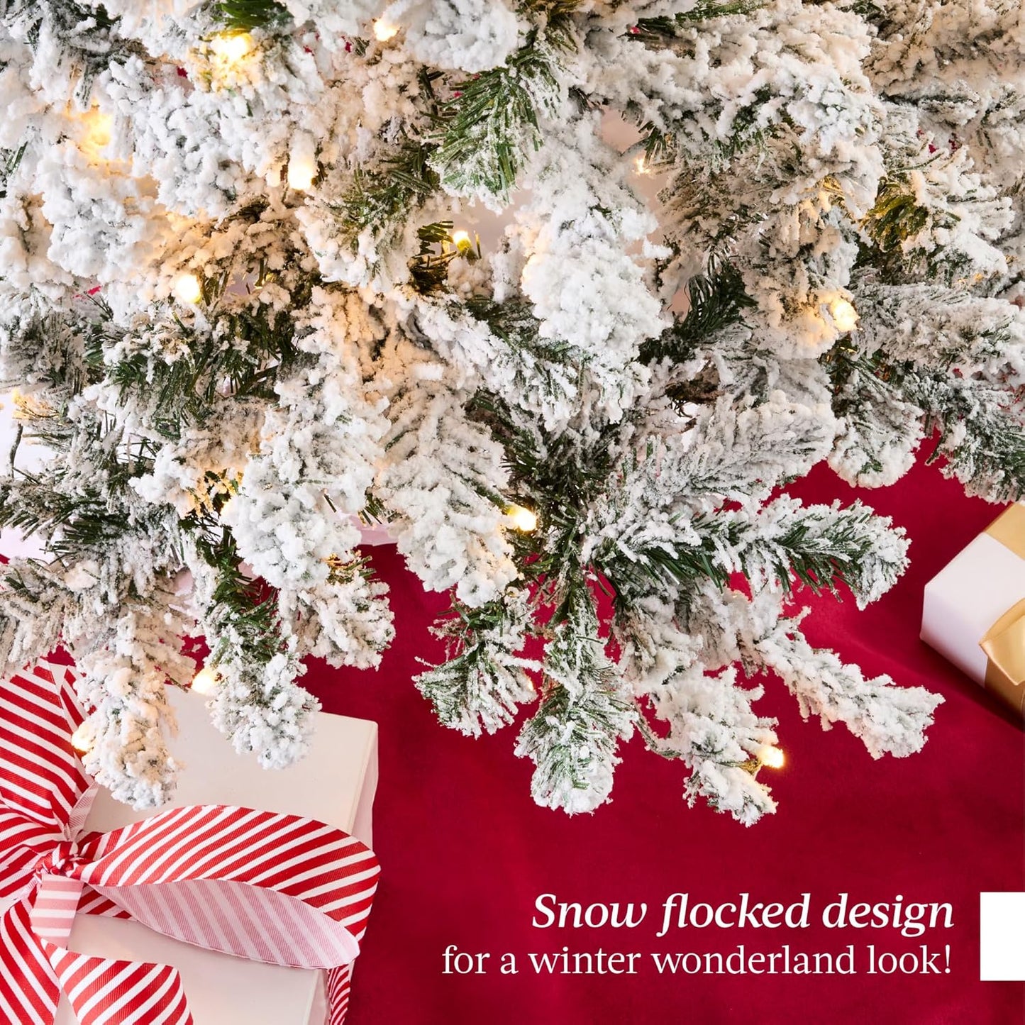 6 ft Prelit Flocked Pencil Christmas Tree Warm