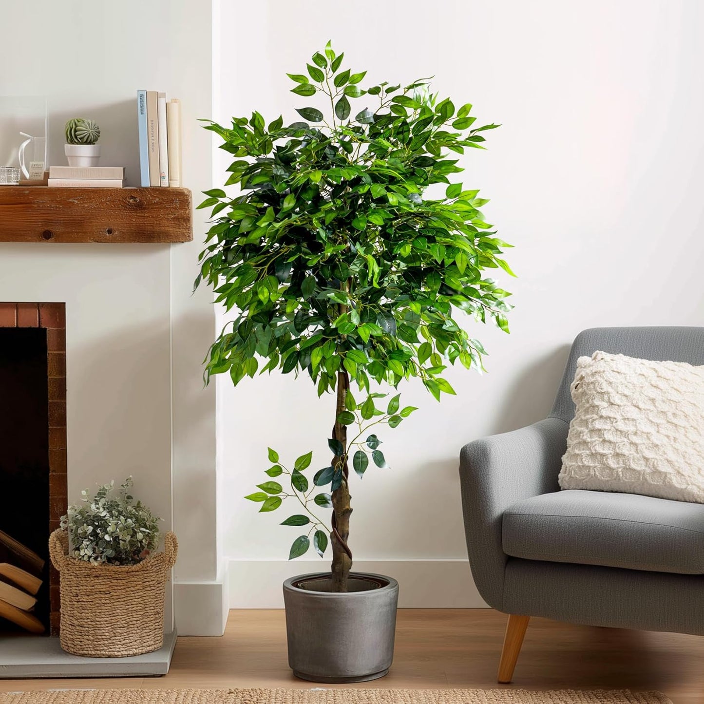 5 ft Artificial Ficus Tree Potted Trees Plants