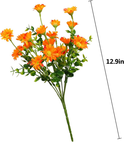 8 Bundles Orange Chrysanthemum UV Resistant Porch Garden