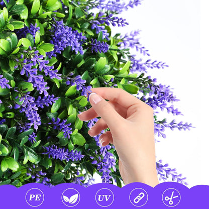 2 pack 15.7 inch Artificial Lavender Topiary Ball