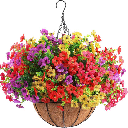 2 set Hananona Artificial Outdoor Flowers Hanging Decor