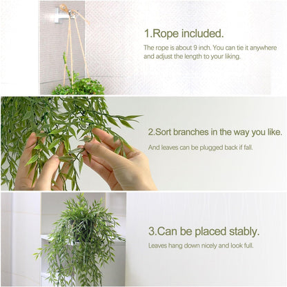 3 pack 20 inch Artificial Hanging Plants Dried