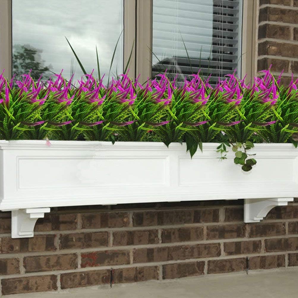 8 Pcs Outdoor Plastic Plants UV Resistant Porch