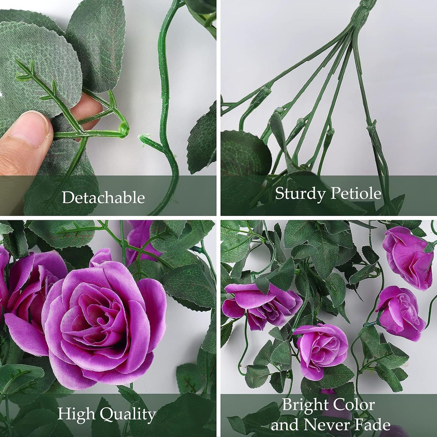 Recutms Artificial Hanging Rose Flower Plants Outdoor Flowers