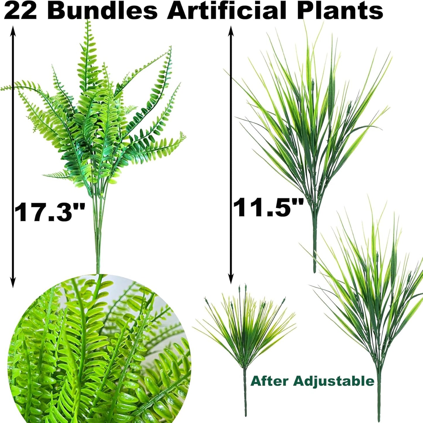 22 bundles Artificial Plants Outdoor Resistant UV Greenery