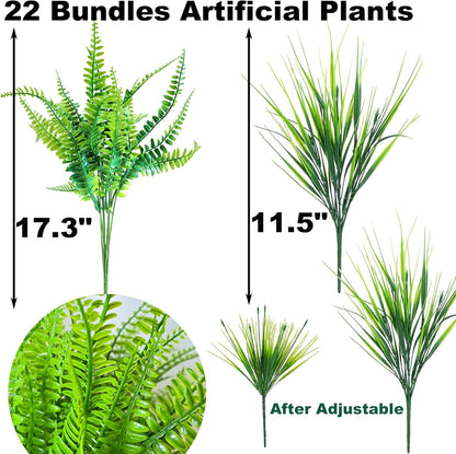 22 bundles Artificial Plants Outdoor Resistant UV Greenery