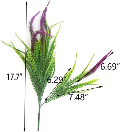 8 Pcs Outdoor Plastic Plants UV Resistant Porch
