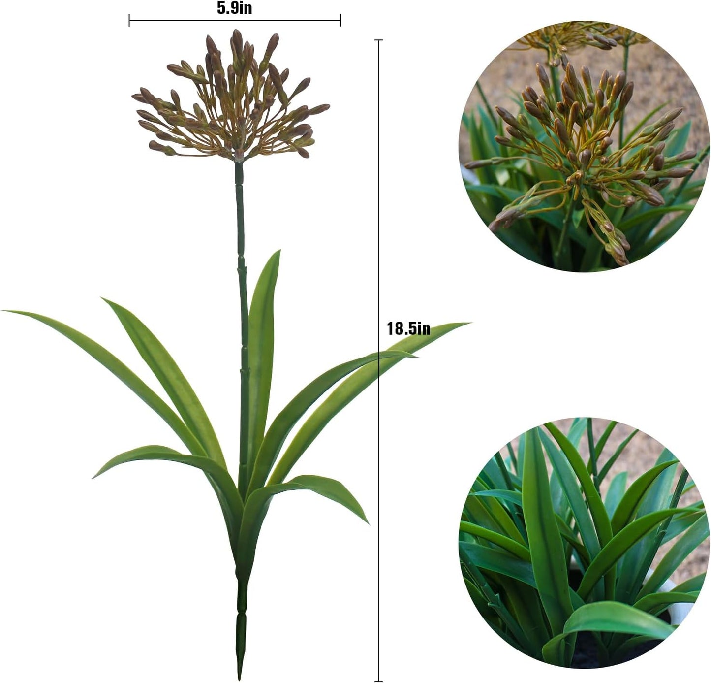 8 bundles 18.9 inch Large Artificial Agapanthus Flowers