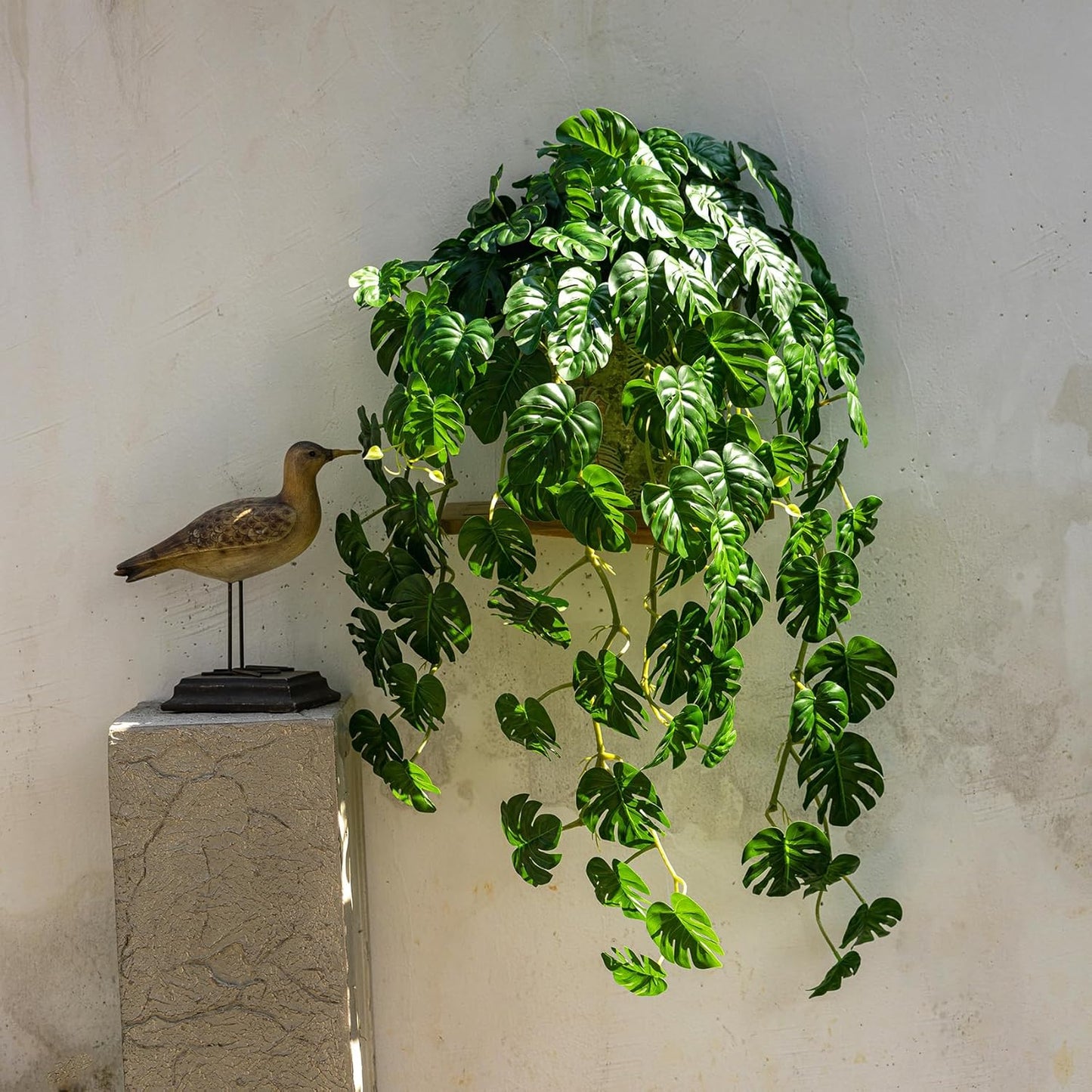 2 pack Artificial Hanging Monstera Plants Resistant UV