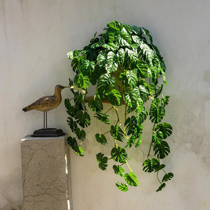 2 pack Artificial Hanging Monstera Plants Resistant UV