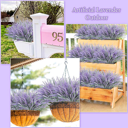 30 bundles Artificial Lavender Outdoor Plants Resistant UV