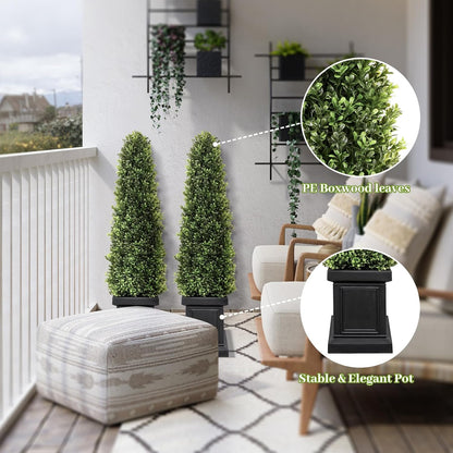 3.5 ft Boxwood Outdoor Topiary Set Tall Topiaries