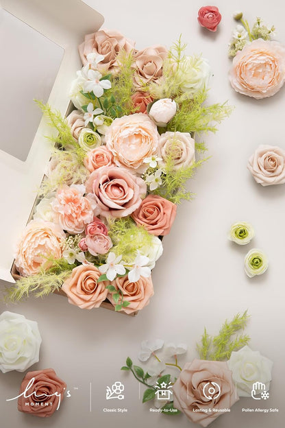 Ling Moment Flowers Box Artificial Greenery Stems Foam