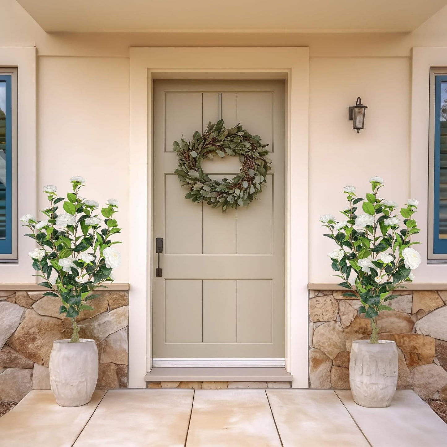 2 pack 3 ft Artificial Camellia Trees Pot