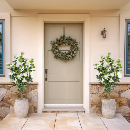 2 pack 3 ft Artificial Camellia Trees Pot