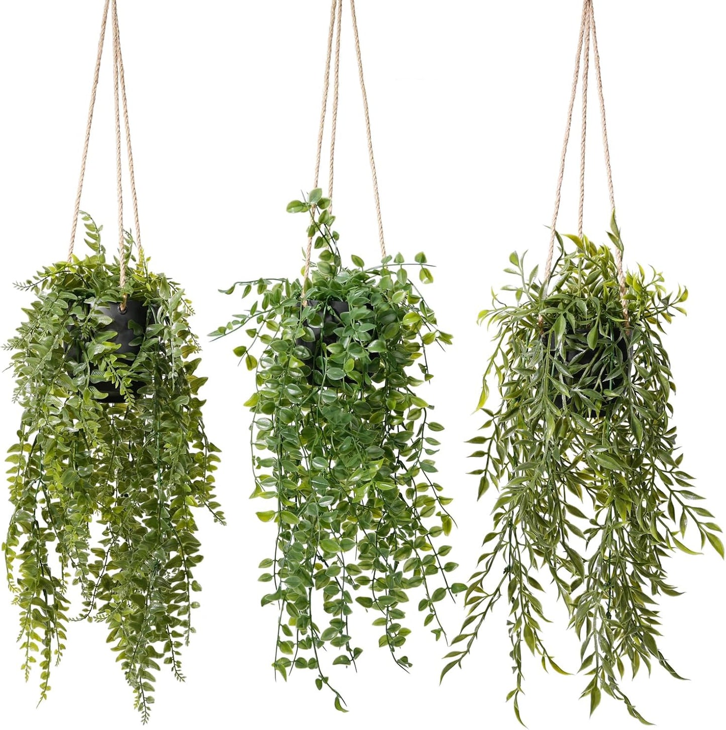 3 pack 20 inch Artificial Hanging Plants Dried