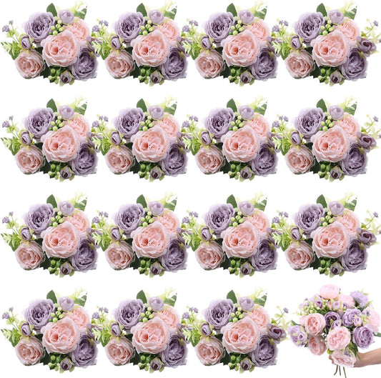 16 bundles Yuxung Artificial Peonies Silk Flower Home