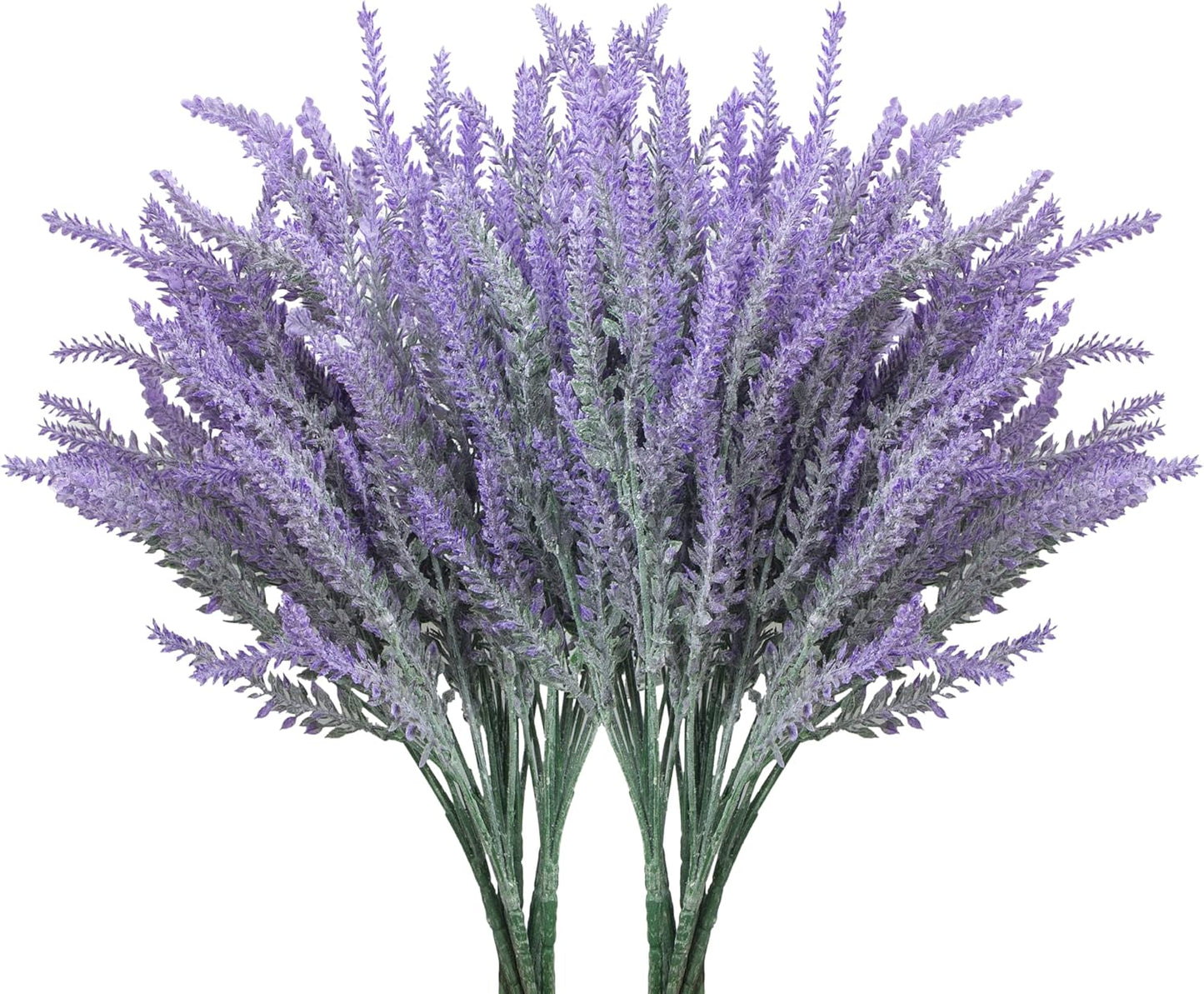 10 Bundles Fake Flowers Artificial Lavender Faux Plastic Plants Purple Flowers for Home Wedding Kitchen Garden Patio Porch Window Box Office Table Centerpieces Indoor Outdoor Decor, Purple