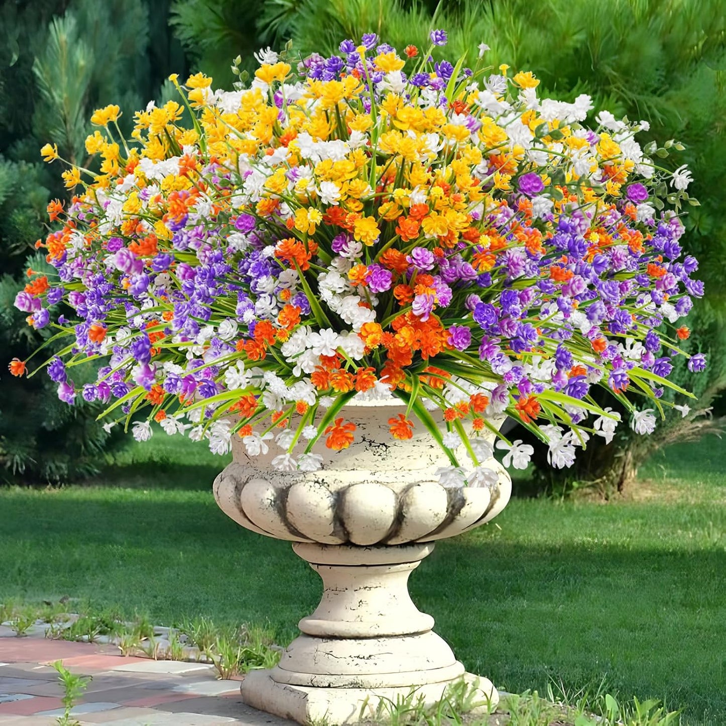 24 Bundles Uieke Silk Plants UV Resistant Porch