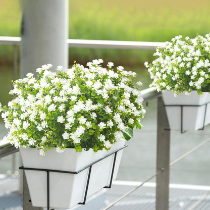 20 Bundles White Faux Plants UV Resistant Porch