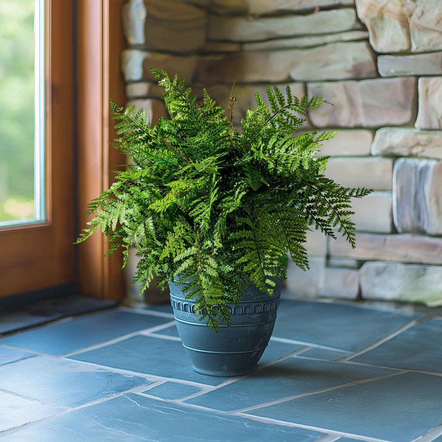 4 pcs Artificial Boston Ferns Resistant Large UV