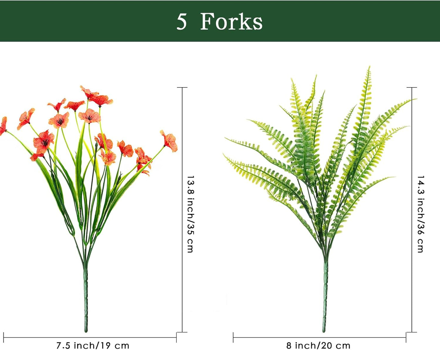 14 Pcs UV Resistant Silk Stems Outdoor Porch