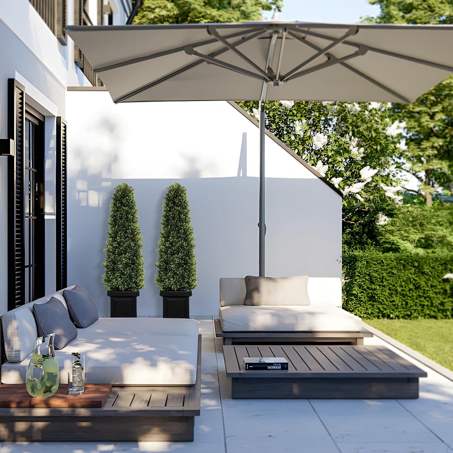 3.5 ft Boxwood Outdoor Topiary Set Tall Topiaries